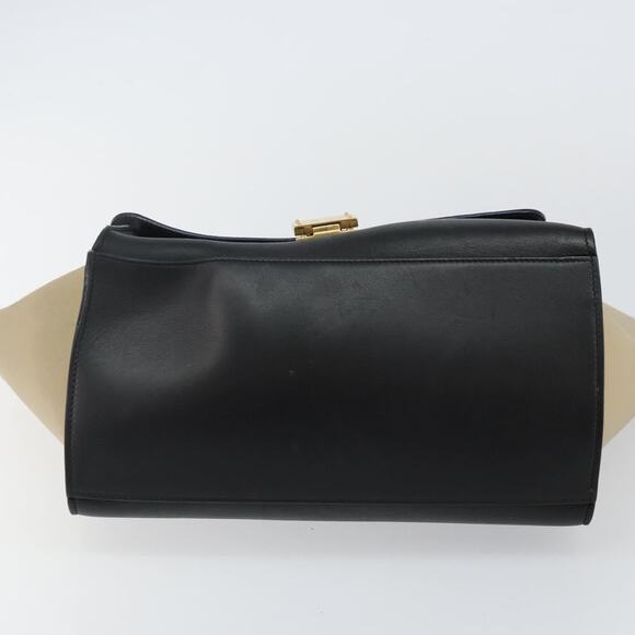 CELINE Trapeze Small Hand Bag Leather Blue Gold - Picture 9 of 13